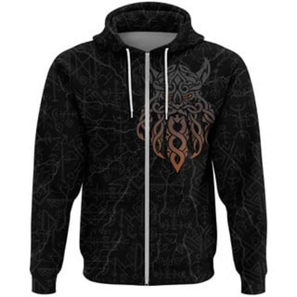 White Ver Viking All Over Print Hoodie Zip Hoodie Fleece Hoodie 3D, Love Hunting Hoodie Zip Hoodie 3D L1088