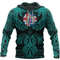 Valknut of Odin Cyan Viking All Over Print Hoodie Zip Hoodie Fleece Hoodie 3D, Love Hunting Hoodie Zip Hoodie 3D L1149