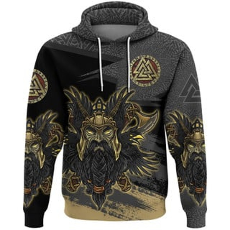 The Symbol Of Odin Viking All Over Print Hoodie Zip Hoodie Fleece Hoodie 3D, Love Hunting Hoodie Zip Hoodie 3D L1171