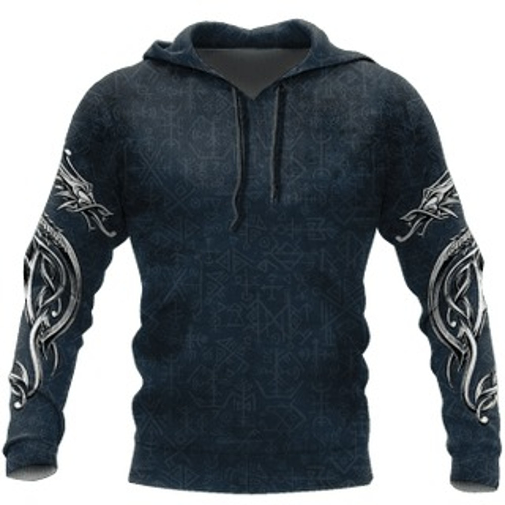 Dragons On Arms Viking All Over Print Hoodie Zip Hoodie Fleece Hoodie 3D, Love Hunting Hoodie Zip Hoodie 3D L1187