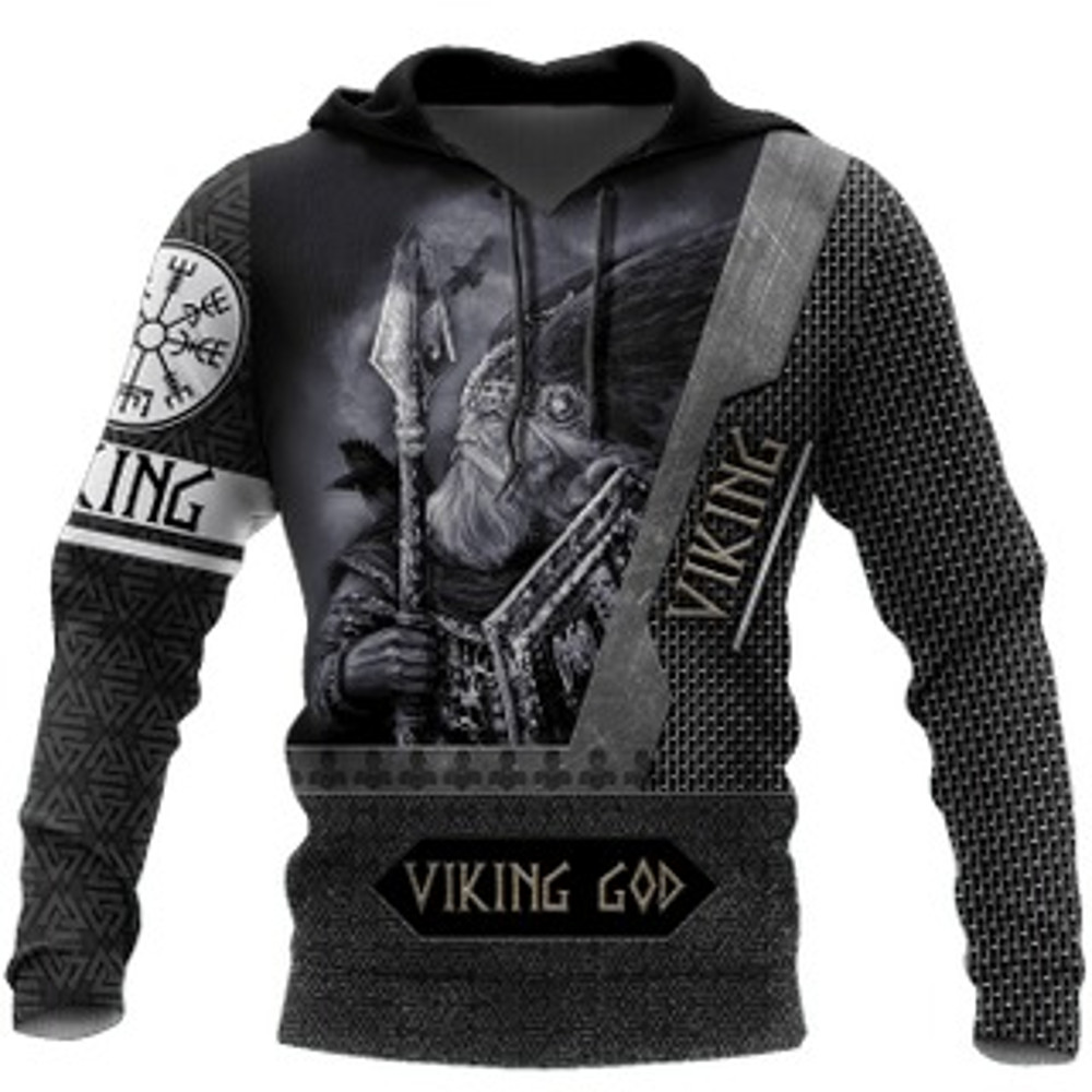 Vegvisir Odin God Viking All Over Print Hoodie Zip Hoodie Fleece Hoodie 3D, Love Hunting Hoodie Zip Hoodie 3D L1188