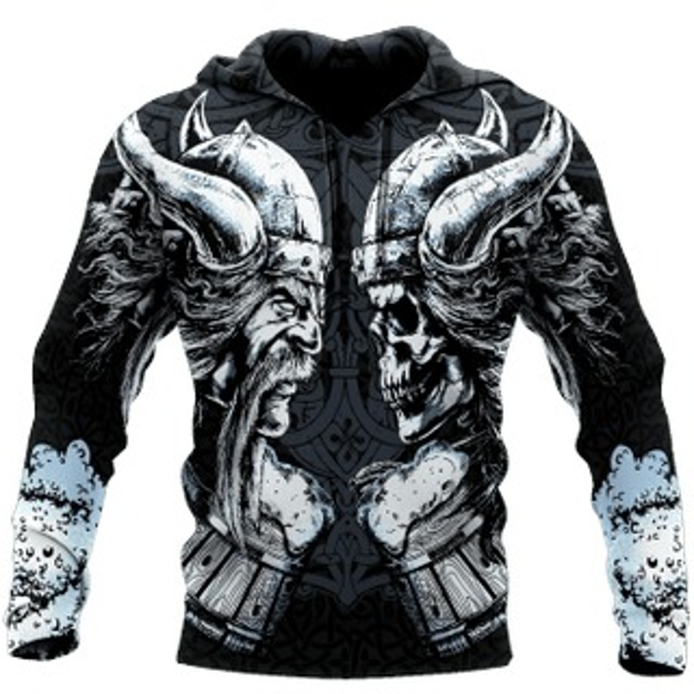 Love Beer Skull Viking All Over Print Hoodie Zip Hoodie Fleece Hoodie 3D, Love Hunting Hoodie Zip Hoodie 3D L1190