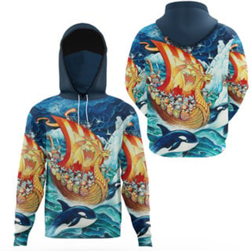 Drakkar Warship Gaiter Viking All Over Print Hoodie Zip Hoodie Fleece Hoodie 3D, Love Hunting Hoodie Zip Hoodie 3D L1205
