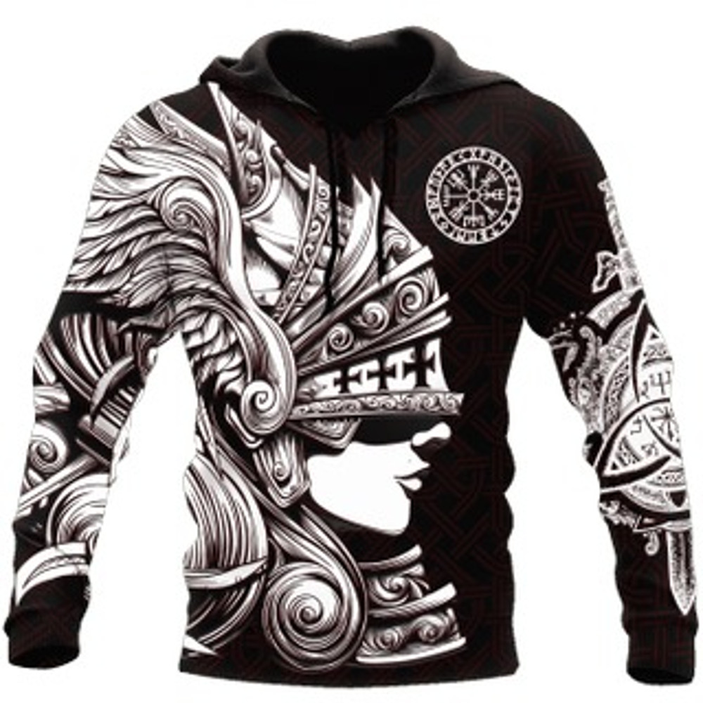Valkyrie Odin Warrior Viking All Over Print Hoodie Zip Hoodie Fleece Hoodie 3D, Love Hunting Hoodie Zip Hoodie 3D L1215