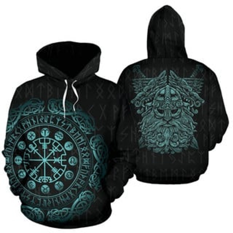 Rune And Zodiac All Ov Viking All Over Print Hoodie Zip Hoodie Fleece Hoodie 3D, Love Hunting Hoodie Zip Hoodie 3D L1231