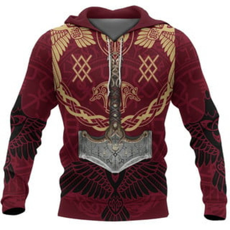 Mjolnir Of Odin Viking All Over Print Hoodie Zip Hoodie Fleece Hoodie 3D, Love Hunting Hoodie Zip Hoodie 3D L1238