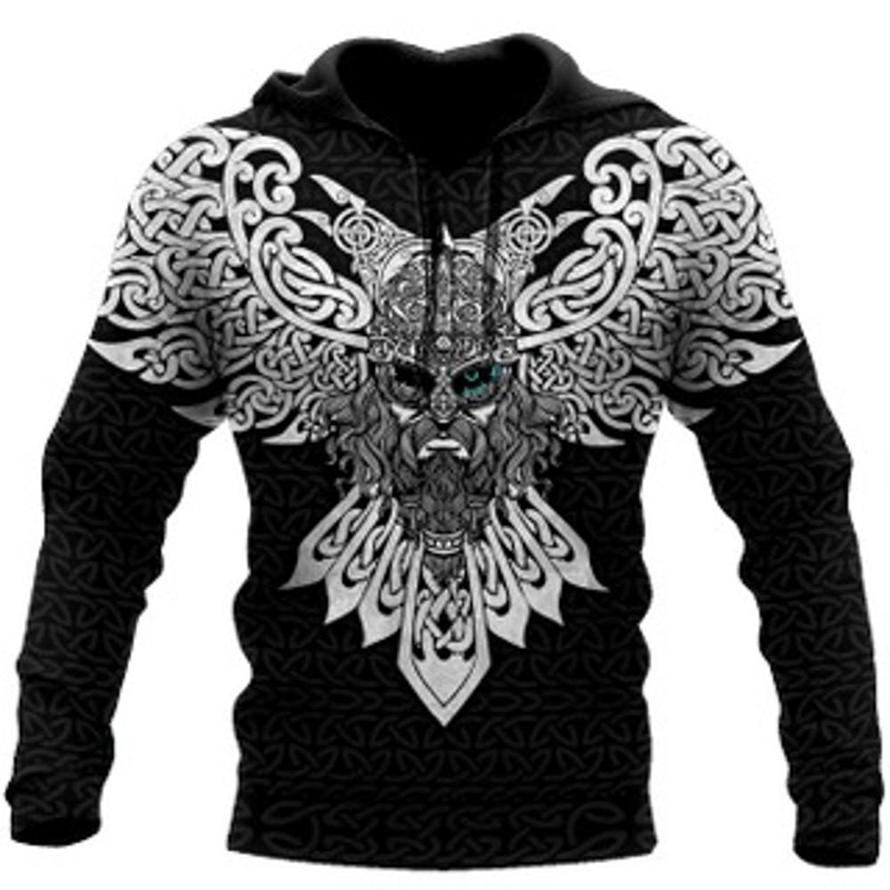 Premium Unisex Viking All Over Print Hoodie Zip Hoodie Fleece Hoodie 3D, Love Hunting Hoodie Zip Hoodie 3D L1256