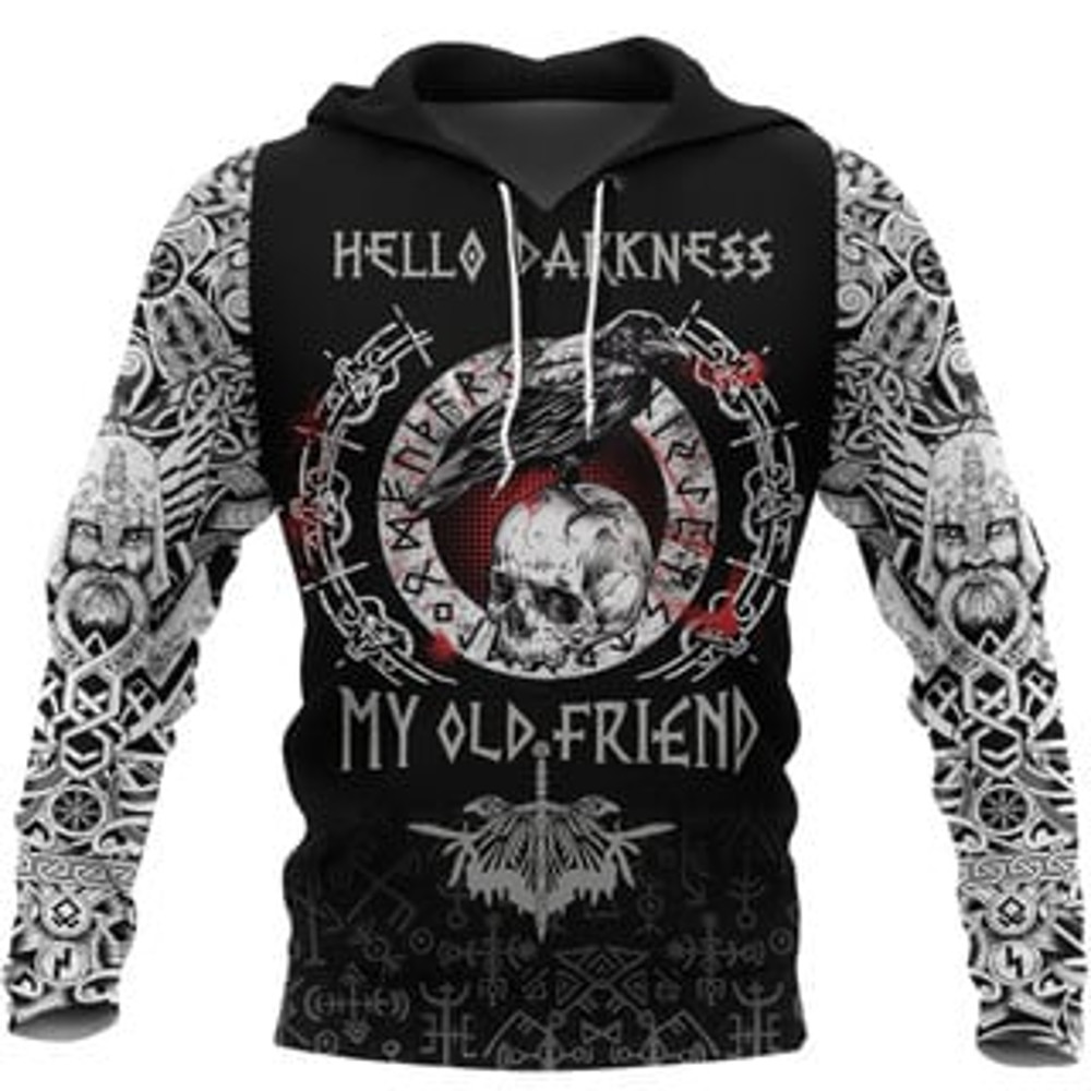 Hoodieaven and Skull Viking All Over Print Hoodie Zip Hoodie Fleece Hoodie 3D, Love Hunting Hoodie Zip Hoodie 3D L1269