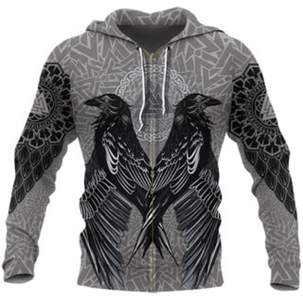 Hoodieaven Valknut Viking All Over Print Hoodie Zip Hoodie Fleece Hoodie 3D, Love Hunting Hoodie Zip Hoodie 3D L1271