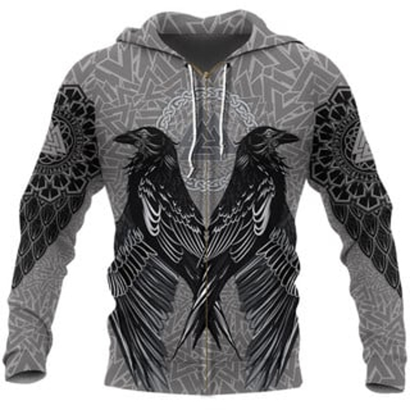 Hoodieaven Valknut Viking All Over Print Hoodie Zip Hoodie Fleece Hoodie 3D, Love Hunting Hoodie Zip Hoodie 3D L1271