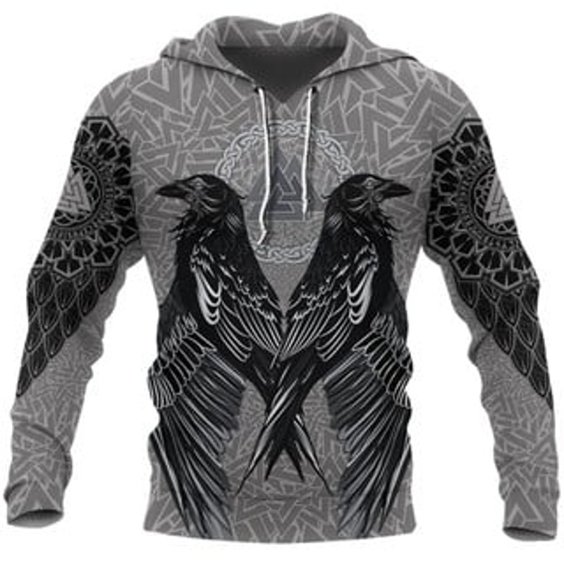 Hoodieaven Valknut Viking All Over Print Hoodie Zip Hoodie Fleece Hoodie 3D, Love Hunting Hoodie Zip Hoodie 3D L1277