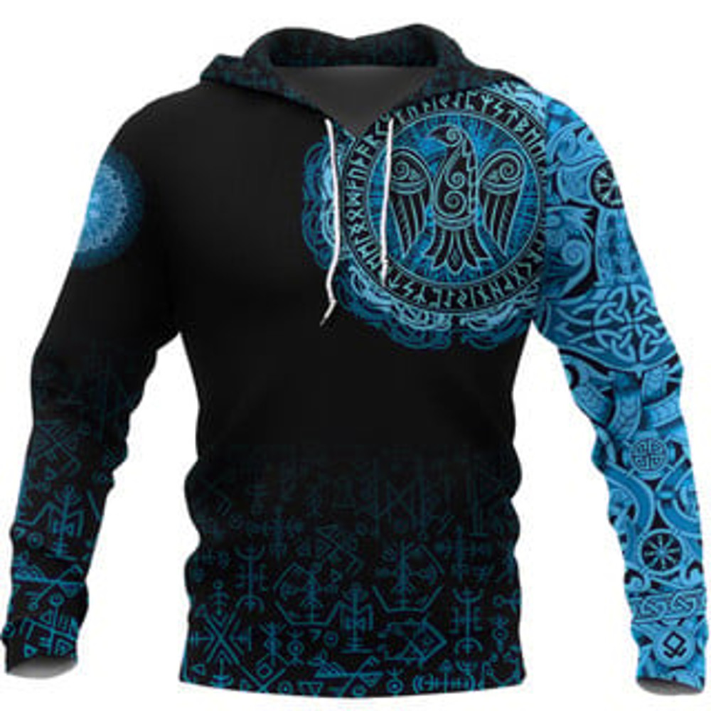 Hoodieaven Celtic Cyan Viking All Over Print Hoodie Zip Hoodie Fleece Hoodie 3D, Love Hunting Hoodie Zip Hoodie 3D L1280