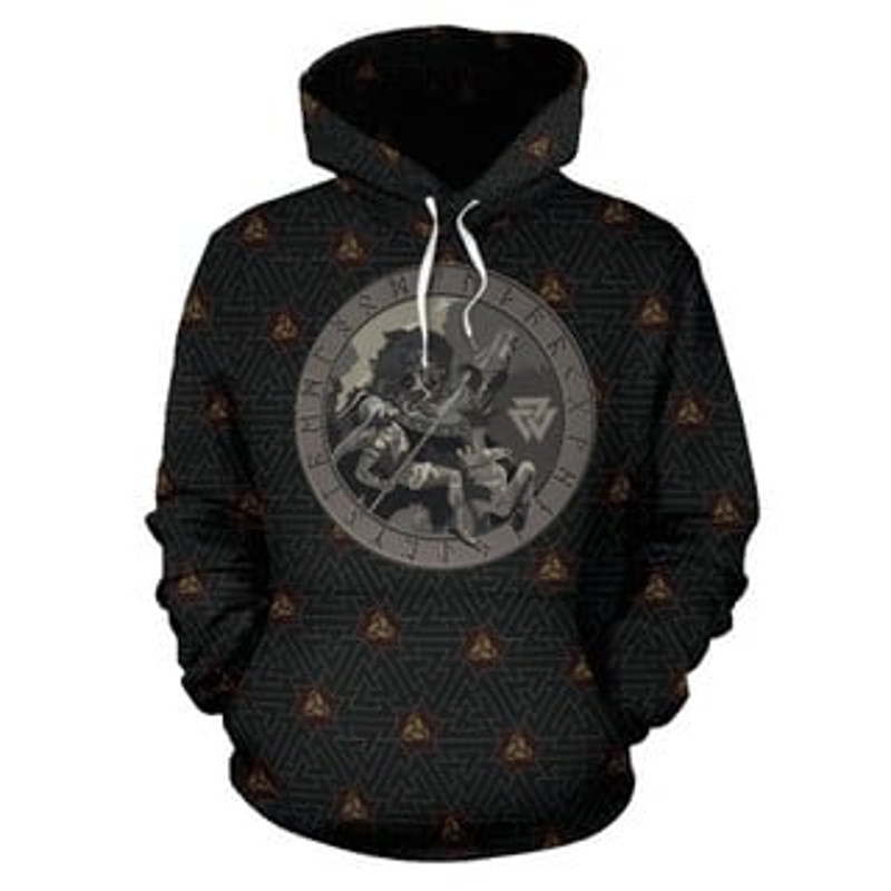 Battle Of The God Odin Viking All Over Print Hoodie Zip Hoodie Fleece Hoodie 3D, Love Hunting Hoodie Zip Hoodie 3D L1296