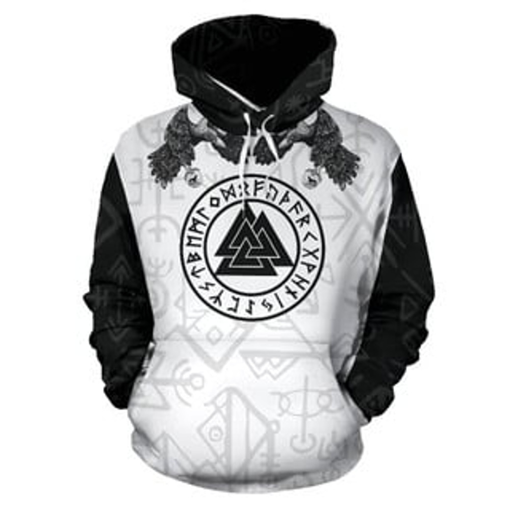 Fenrir Wolf Black And Viking All Over Print Hoodie Zip Hoodie Fleece Hoodie 3D, Love Hunting Hoodie Zip Hoodie 3D L1297