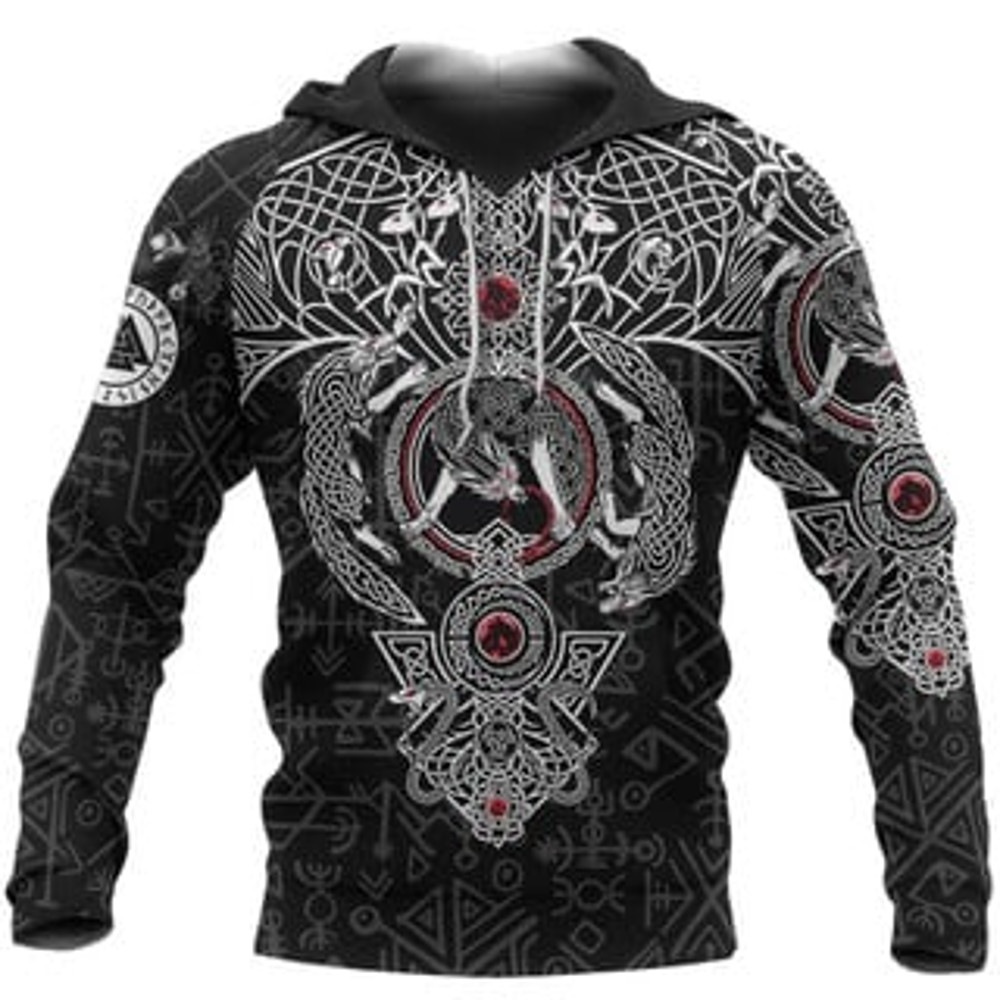 Fenrir Skoll And Hati Viking All Over Print Hoodie Zip Hoodie Fleece Hoodie 3D, Love Hunting Hoodie Zip Hoodie 3D L1300