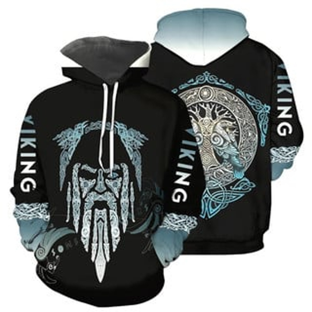For Men and Women All Viking All Over Print Hoodie Zip Hoodie Fleece Hoodie 3D, Love Hunting Hoodie Zip Hoodie 3D L1301