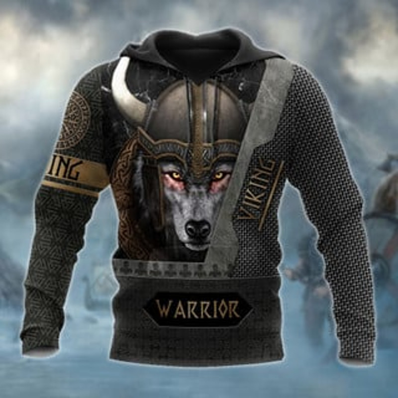 Men and Women Viking All Over Print Hoodie Zip Hoodie Fleece Hoodie 3D, Love Hunting Hoodie Zip Hoodie 3D L1308