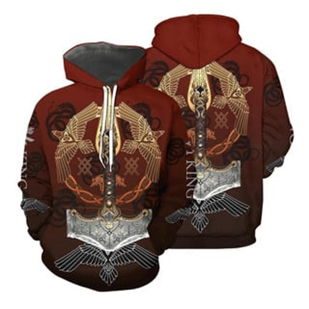 For Men and Women All Viking All Over Print Hoodie Zip Hoodie Fleece Hoodie 3D, Love Hunting Hoodie Zip Hoodie 3D L1320