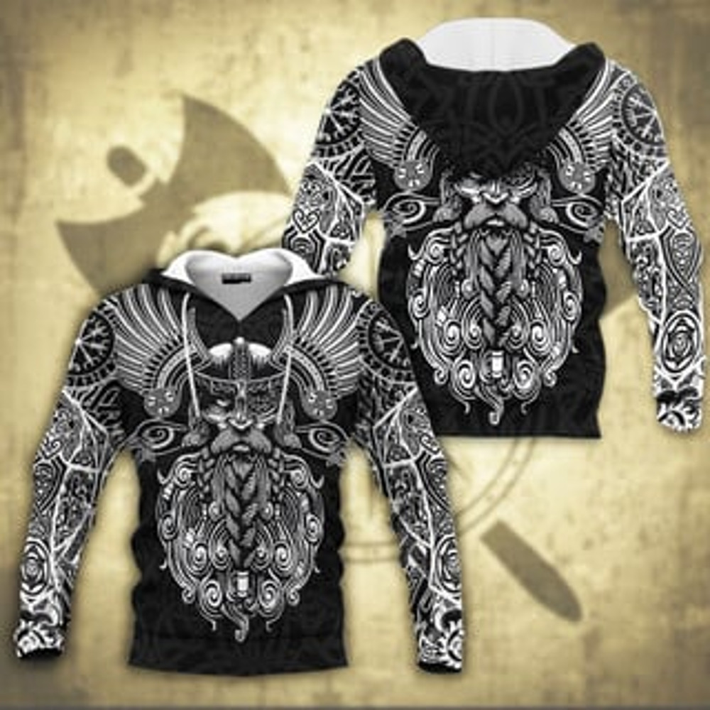 Old Norse King Of Asga Viking All Over Print Hoodie Zip Hoodie Fleece Hoodie 3D, Love Hunting Hoodie Zip Hoodie 3D L1339