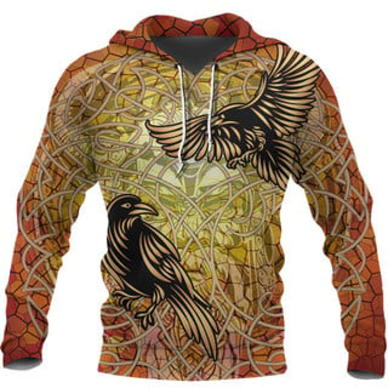 Huginn and Muninn Of O Viking All Over Print Hoodie Zip Hoodie Fleece Hoodie 3D, Love Hunting Hoodie Zip Hoodie 3D L1344