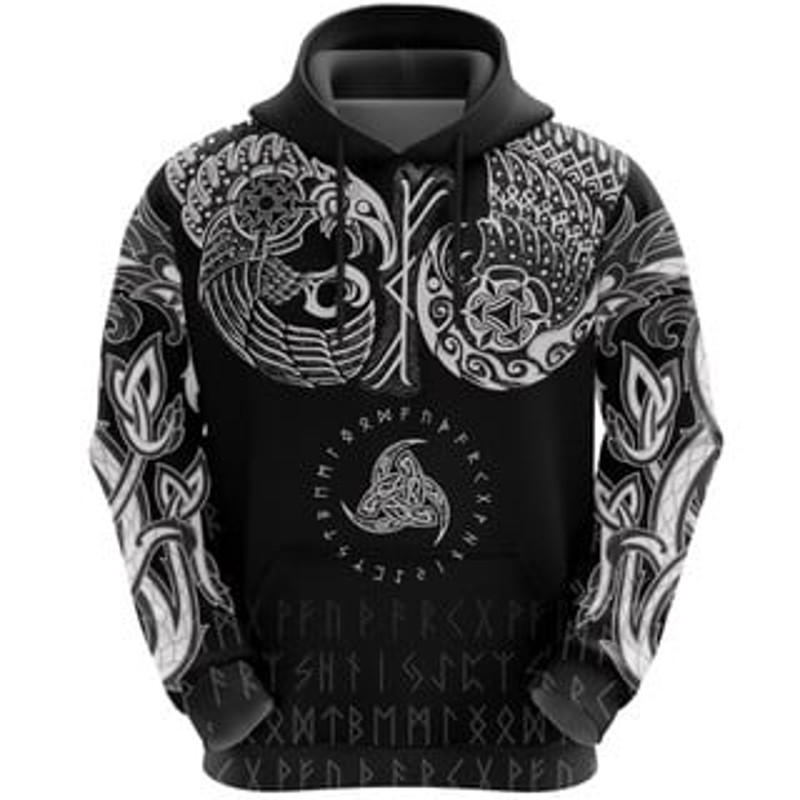 The Triple Horn Of Odi Viking All Over Print Hoodie Zip Hoodie Fleece Hoodie 3D, Love Hunting Hoodie Zip Hoodie 3D L1374