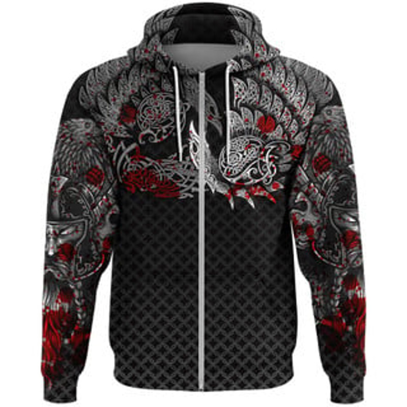 Midgard Limited Editio Viking All Over Print Hoodie Zip Hoodie Fleece Hoodie 3D, Love Hunting Hoodie Zip Hoodie 3D L1397