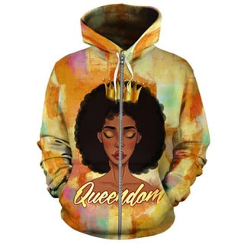 Queendom Zip Viking All Over Print Hoodie Zip Hoodie Fleece Hoodie 3D, Love Hunting Hoodie Zip Hoodie 3D L2175