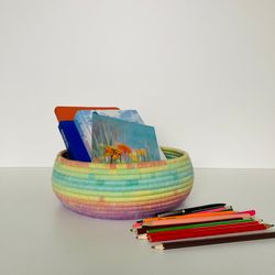 Delicately rainbow storage basket 3.5'' x 8.5''