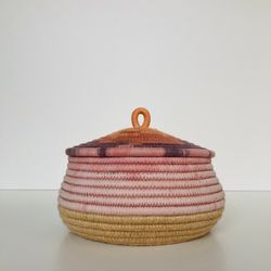 Storage basket with lid 5'' x 6''