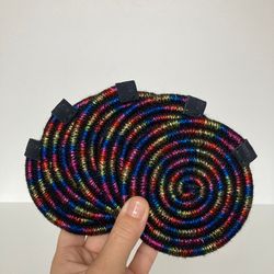 colorful coaster set of 5, diameter 4''