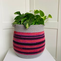 Bright large basket with handles 12.5'' x 11''