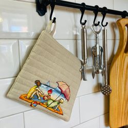 potholder 7.8'' x 7.8'' pot holders with sayings pot holders handmade