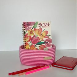 Soft pink storage basket 3.5'' x 7.5'' Square basket