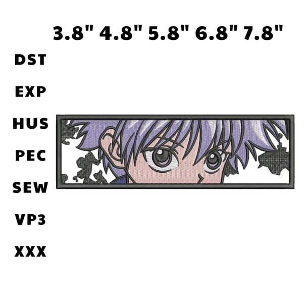 Killua Patterns Killua Rectangular Embroidery Design File, Killua Anime Insp | Inspire ...