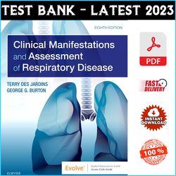 Test Bank Clinical Manifestations and Assessment of Respiratory Disease 8th Edition Jardins - PDF