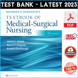 Test Bank Brunner & Suddarth's Textbook of Medical-Surgical Nursing, 15th Edition Hinkle - PDF