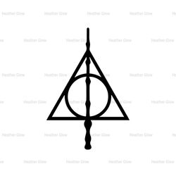 The Deathly Hallows & Magic Wand SVG Logo Silhouette