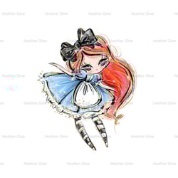 red hair doll alice in wonderland cartoon character png