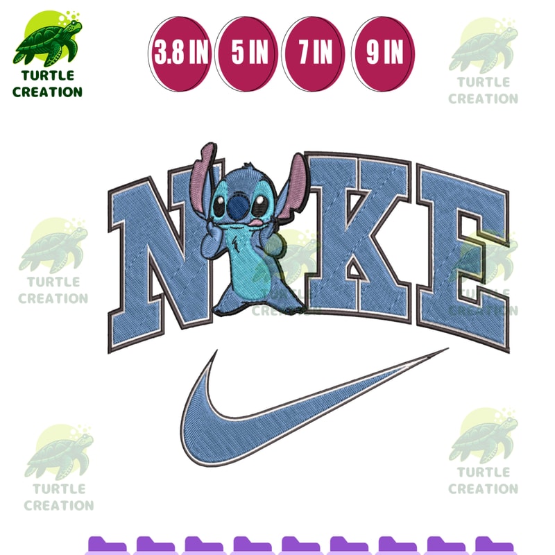 Cute blue stitch ohana embroidery design, lilo and stitch embroidery design, Cartoon embroidery file, Instant Download.png