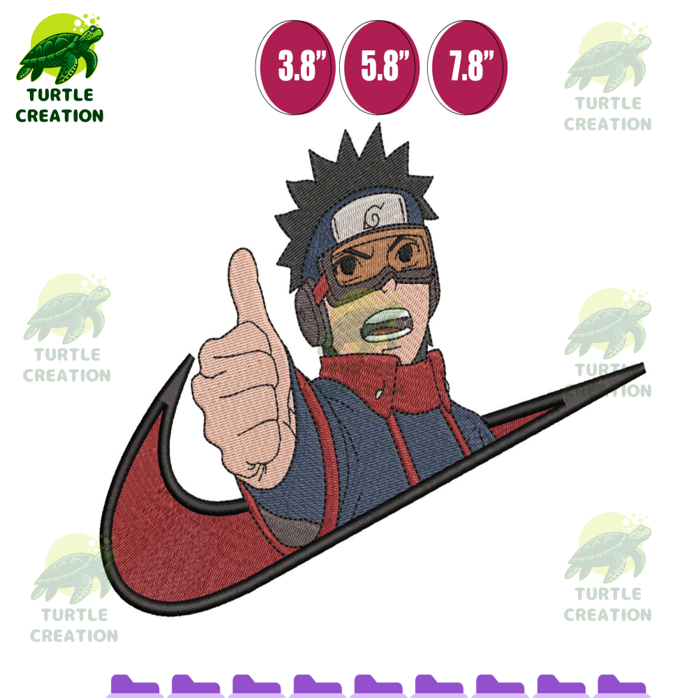 Nike Obito Thumb Up - Anime Embroidery Design, Anime Inspired Machine Embroidery Design, Digital Anime Embroidery Files.png