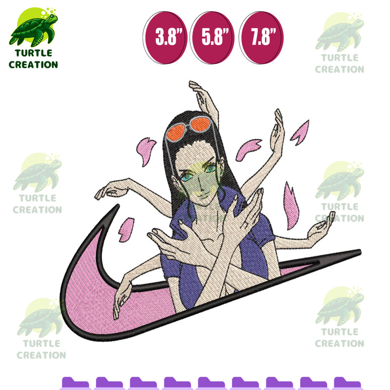 Nike x Nico Robin - Anime Embroidery Design, Anime Inspired Machine Embroidery Design, Digital Anime Embroidery Files.png