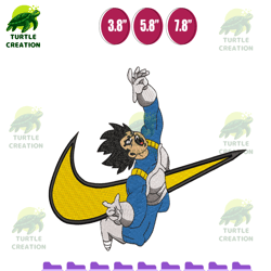 nikex vegeta - anime embroidery design, anime inspired machine embroidery design, digital anime embroidery files