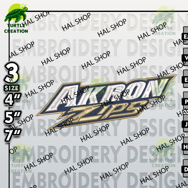 Akron Zips Embroidery Files, NCAA Logo Embroidery Designs, NCAA Zips, Machine Embroidery Designs 2.jpg