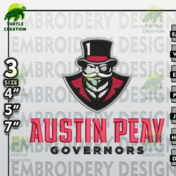 austin peay governors embroidery designs, ncaa logo embroidery files, ncaa austin peay, machine embroidery pattern 1