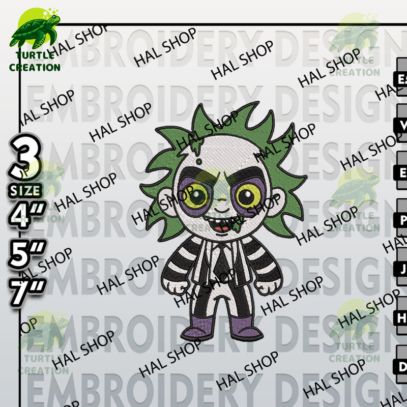 Beetlejuice Embroidery Designs, Horror Character Embroidery Files, Halloween Horror Character, Machine Embroidery Patt.jpg