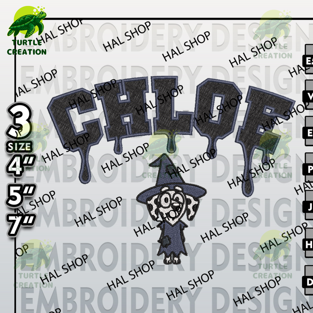 Bluey Machine Embroidery Designs, Drop Name Bluey Chloe Halloween Embroidery Designs, Halloween Embroidery Files.jpg