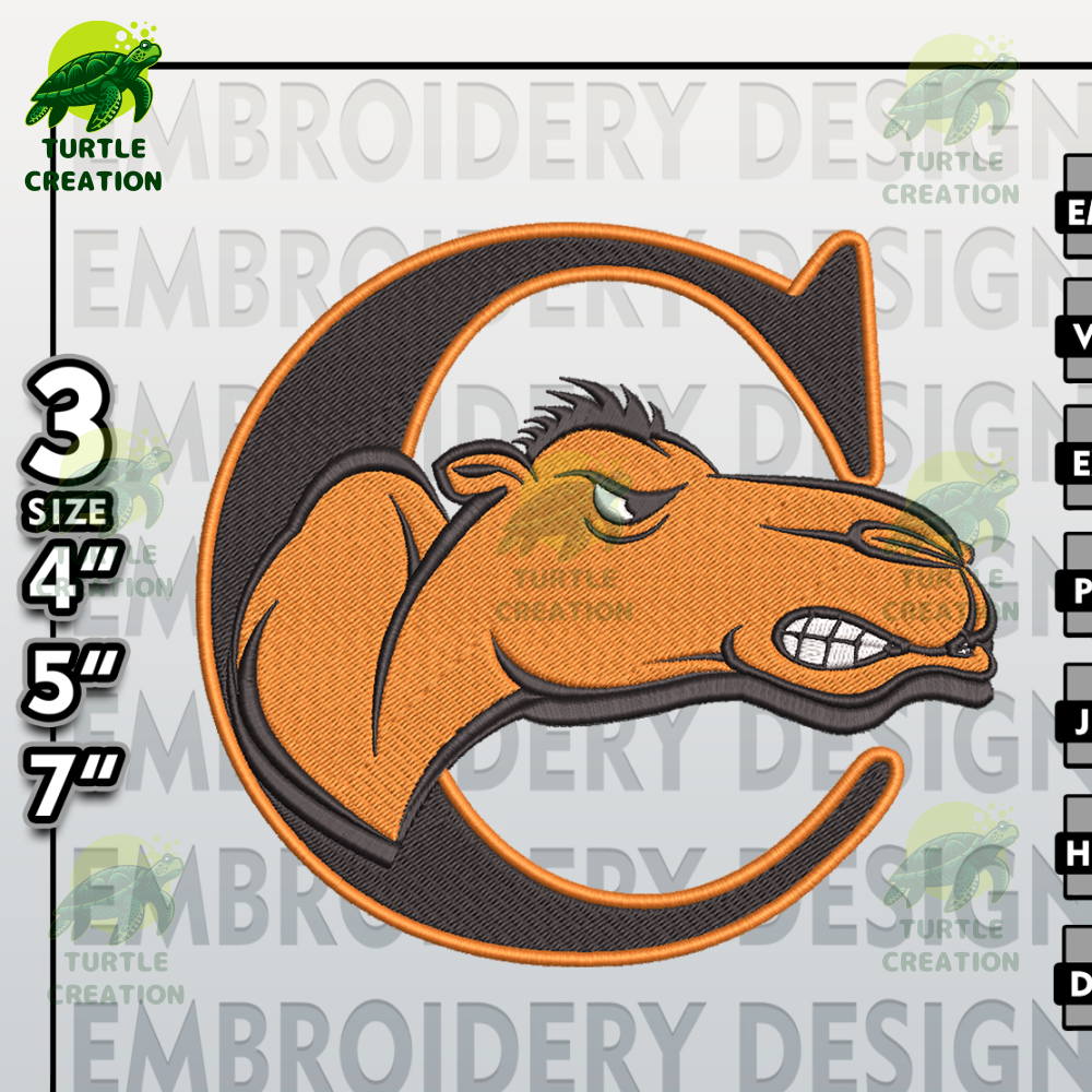 Campbell Fighting Camels Embroidery Designs, NCAA Logo Embroidery Files, NCAA Campbell Fight, Machine Embroidery Pattern.jpg