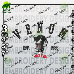 cartoon machine embroidery files, digital download, venom sonic est embroidery files, superhero embroidery designs