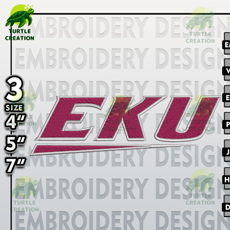 Eastern Kentucky Colonels Embroidery Designs, NCAA Logo Embroidery Files, NCAA Eastern KY, Machine Embroidery Pattern.jpg