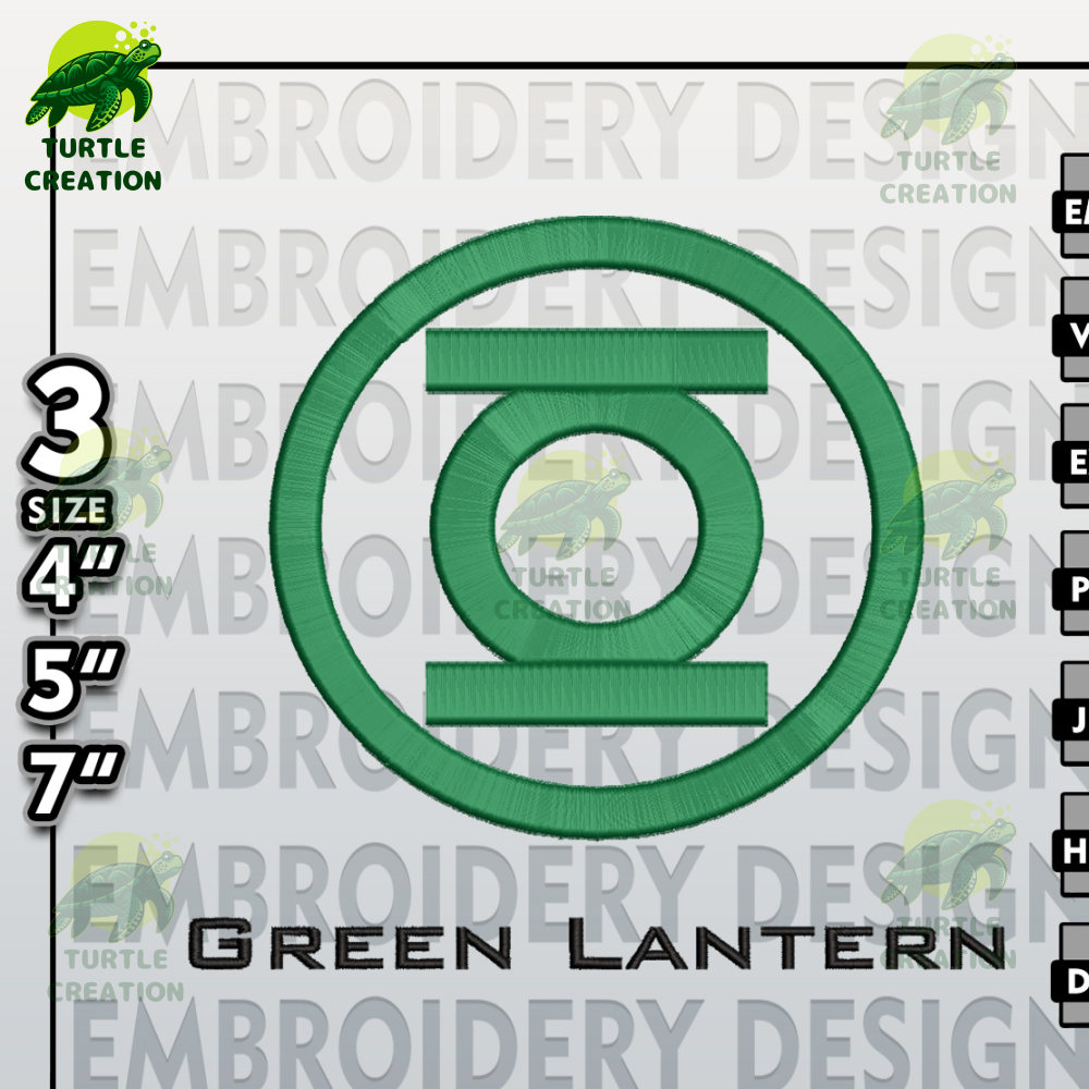 Green Lante Embroidery Designs, Green Lante Logo Embroidery Files, DC Comic Machine Embroidery Pattern, Digital Download.jpg